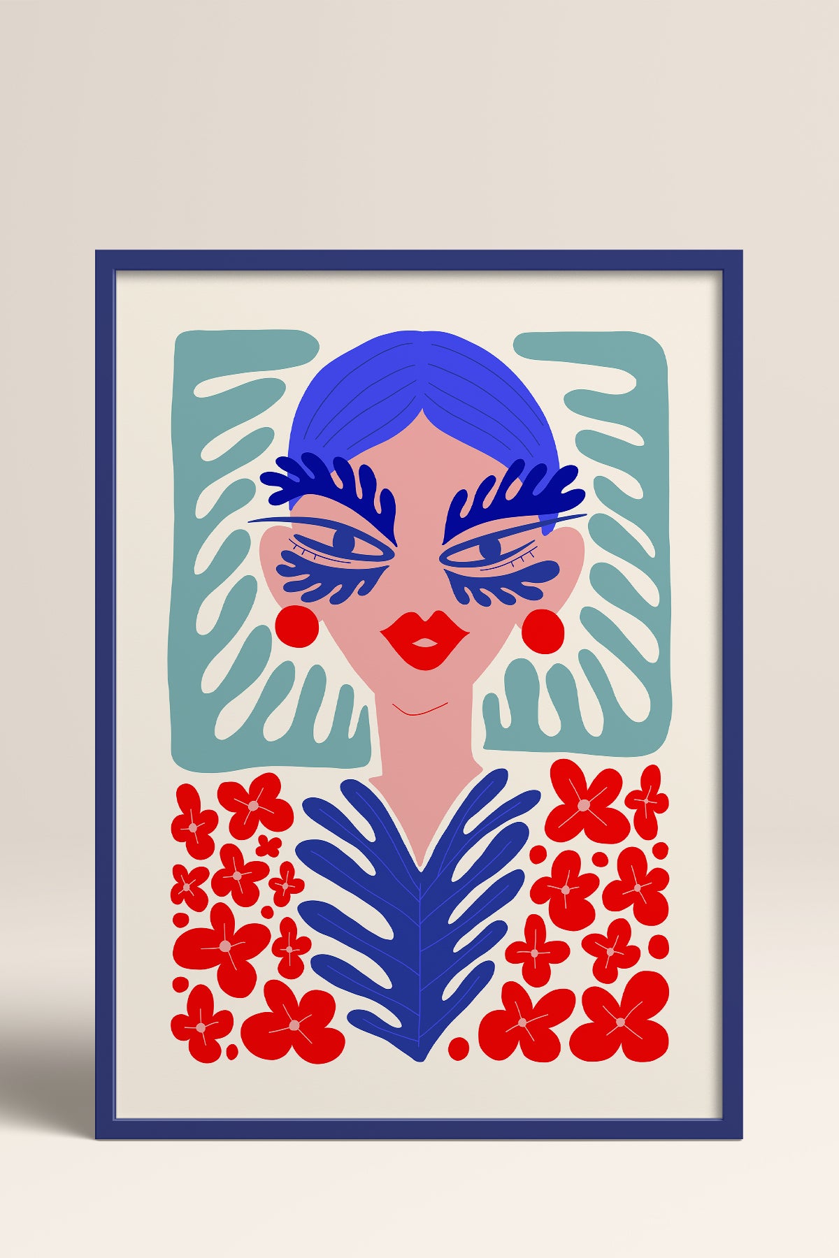 HOMEPACK Ahşap Çerçeveli Tablo Çerçeveli Poster Sanatsal Modern Duvar Dekoru FLOWER-147
