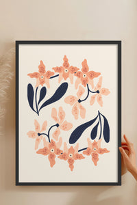 HOMEPACK Ahşap Çerçeveli Tablo Çerçeveli Poster Sanatsal Modern Duvar Dekoru FLOWER-148
