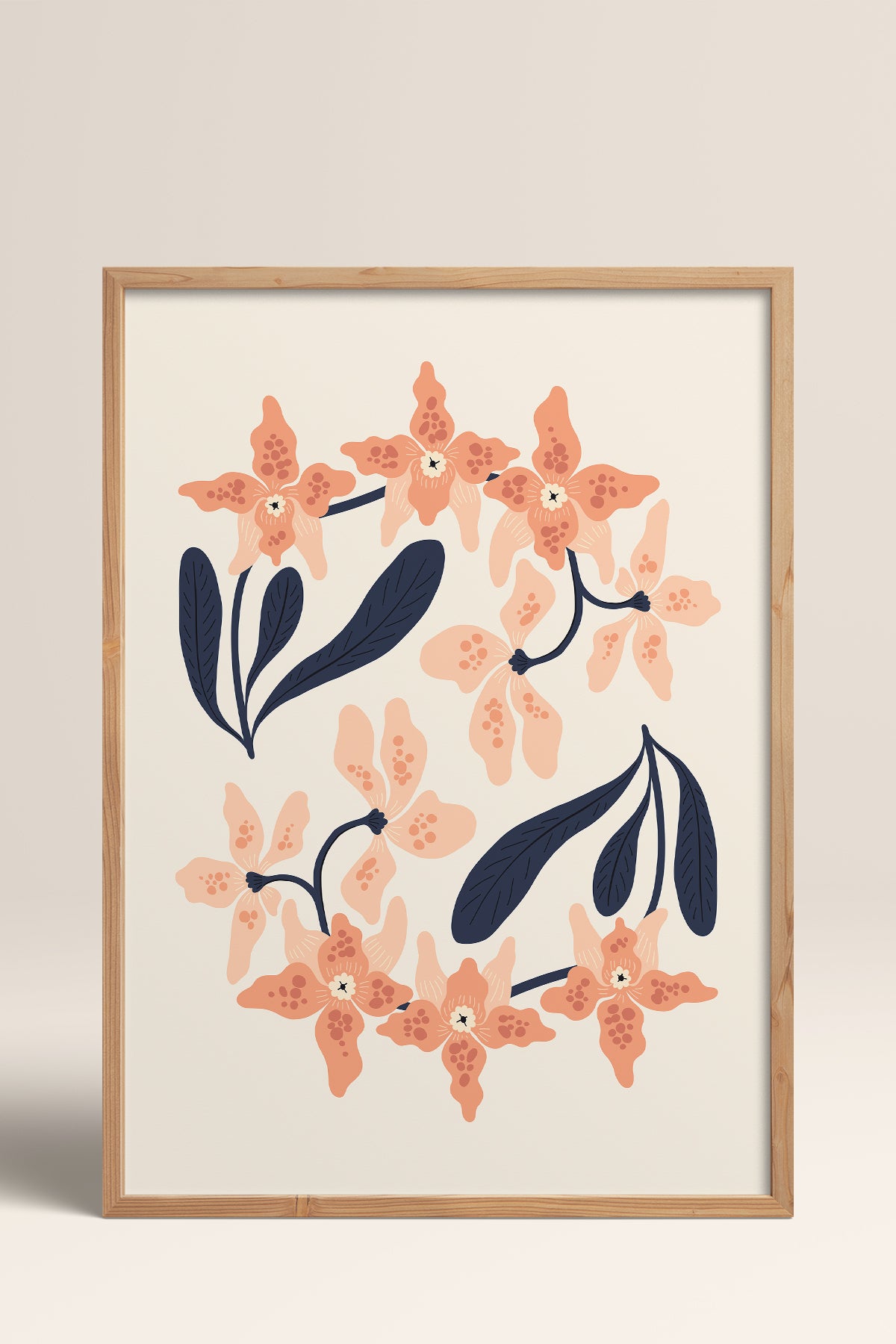 HOMEPACK Ahşap Çerçeveli Tablo Çerçeveli Poster Sanatsal Modern Duvar Dekoru FLOWER-148