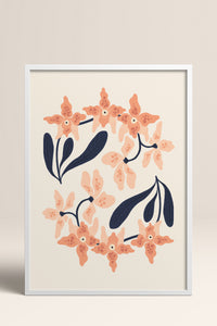 HOMEPACK Ahşap Çerçeveli Tablo Çerçeveli Poster Sanatsal Modern Duvar Dekoru FLOWER-148