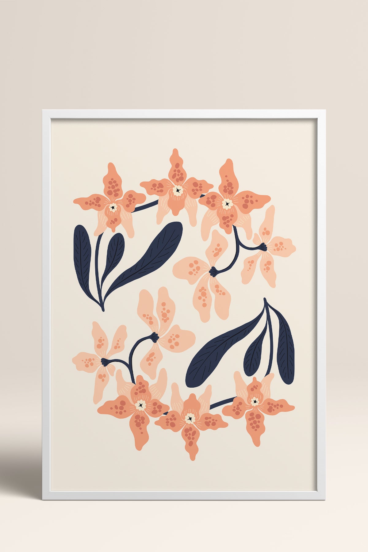 HOMEPACK Ahşap Çerçeveli Tablo Çerçeveli Poster Sanatsal Modern Duvar Dekoru FLOWER-148