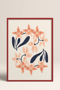 HOMEPACK Ahşap Çerçeveli Tablo Çerçeveli Poster Sanatsal Modern Duvar Dekoru FLOWER-148