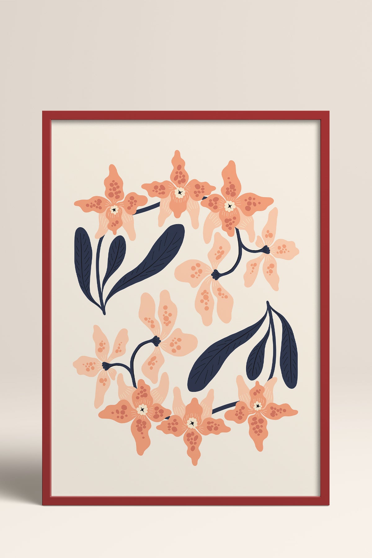 HOMEPACK Ahşap Çerçeveli Tablo Çerçeveli Poster Sanatsal Modern Duvar Dekoru FLOWER-148