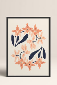HOMEPACK Ahşap Çerçeveli Tablo Çerçeveli Poster Sanatsal Modern Duvar Dekoru FLOWER-148