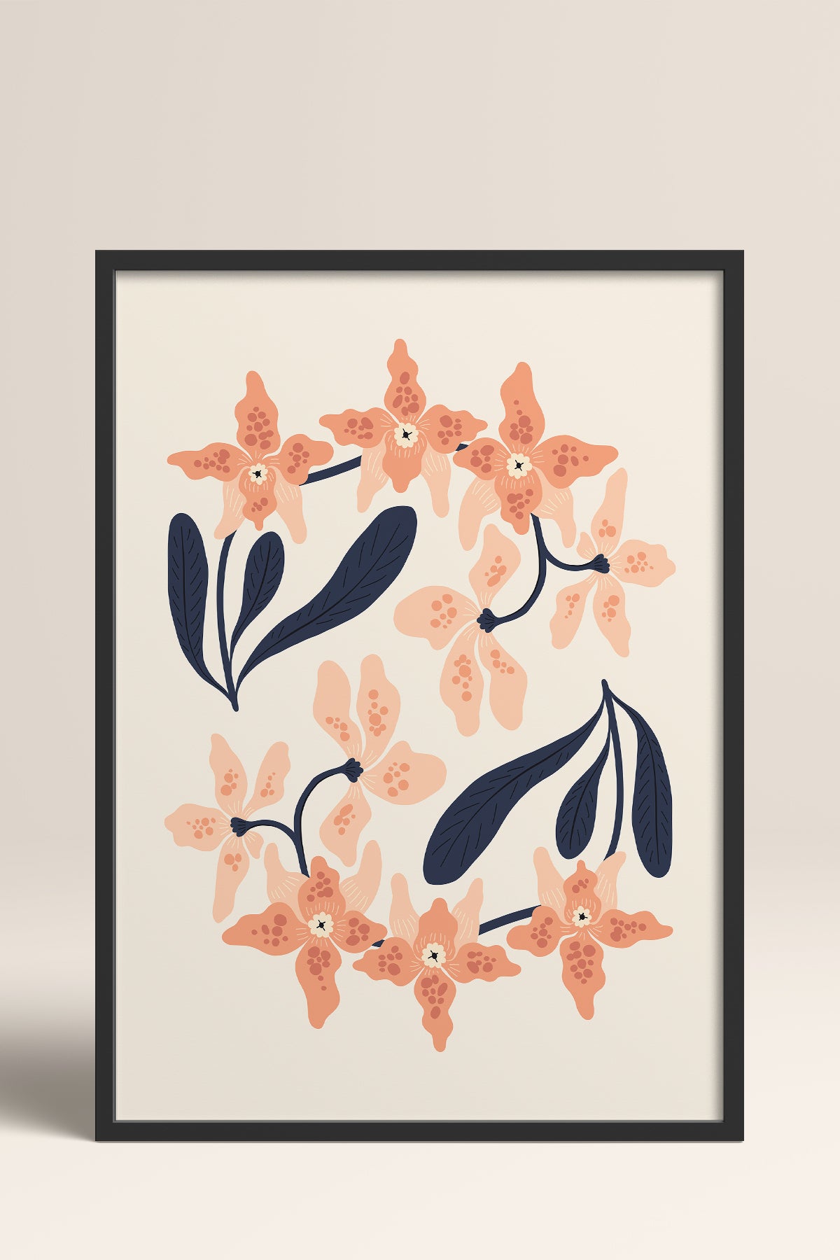 HOMEPACK Ahşap Çerçeveli Tablo Çerçeveli Poster Sanatsal Modern Duvar Dekoru FLOWER-148