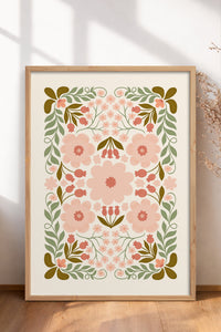 HOMEPACK Ahşap Çerçeveli Tablo Çerçeveli Poster Sanatsal Modern Duvar Dekoru FLOWER-150