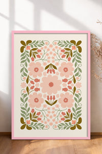 HOMEPACK Ahşap Çerçeveli Tablo Çerçeveli Poster Sanatsal Modern Duvar Dekoru FLOWER-150