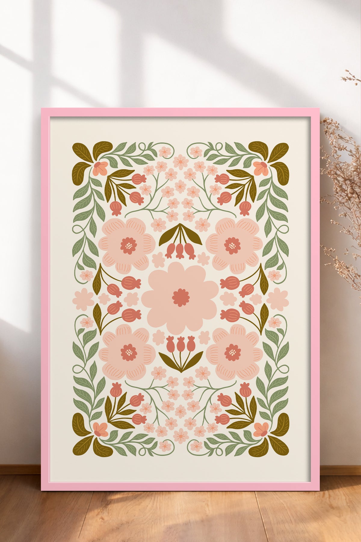 HOMEPACK Ahşap Çerçeveli Tablo Çerçeveli Poster Sanatsal Modern Duvar Dekoru FLOWER-150