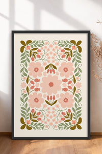 HOMEPACK Ahşap Çerçeveli Tablo Çerçeveli Poster Sanatsal Modern Duvar Dekoru FLOWER-150