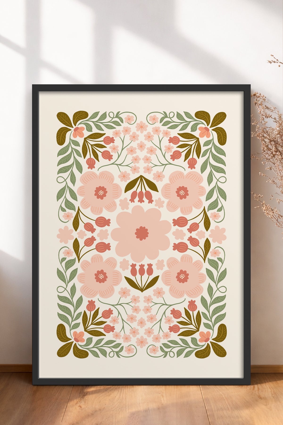HOMEPACK Ahşap Çerçeveli Tablo Çerçeveli Poster Sanatsal Modern Duvar Dekoru FLOWER-150