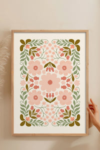 HOMEPACK Ahşap Çerçeveli Tablo Çerçeveli Poster Sanatsal Modern Duvar Dekoru FLOWER-150