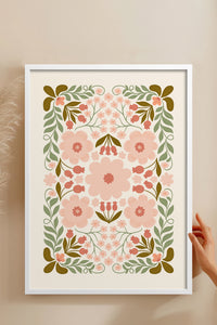 HOMEPACK Ahşap Çerçeveli Tablo Çerçeveli Poster Sanatsal Modern Duvar Dekoru FLOWER-150