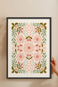 HOMEPACK Ahşap Çerçeveli Tablo Çerçeveli Poster Sanatsal Modern Duvar Dekoru FLOWER-150
