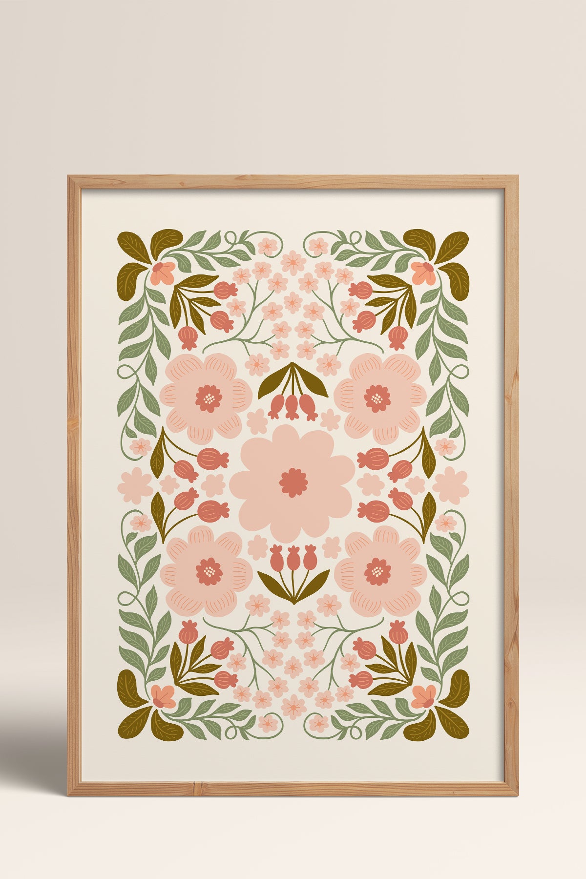 HOMEPACK Ahşap Çerçeveli Tablo Çerçeveli Poster Sanatsal Modern Duvar Dekoru FLOWER-150