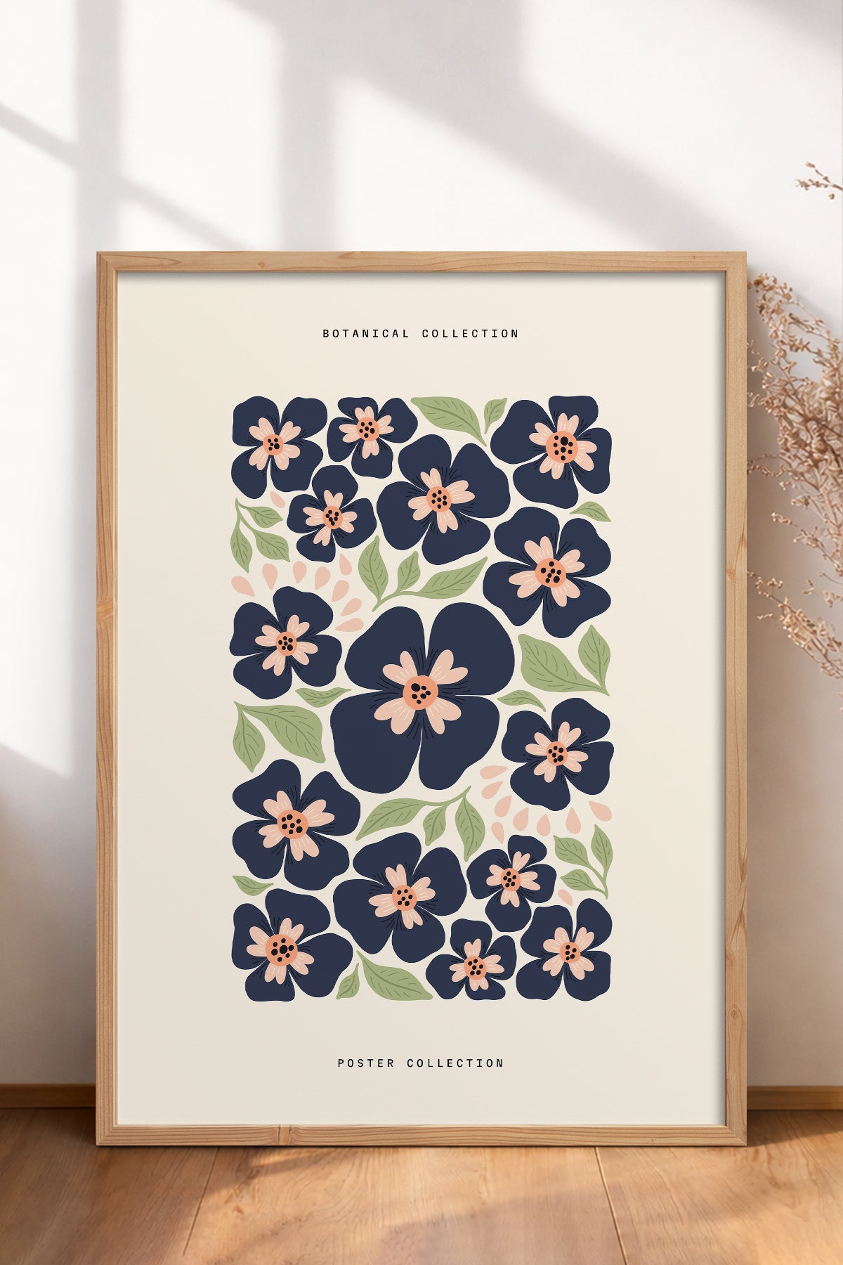 HOMEPACK Ahşap Çerçeveli Tablo Çerçeveli Poster Sanatsal Modern Duvar Dekoru FLOWER-151