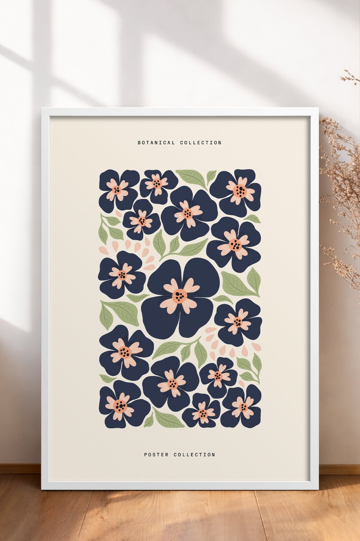 HOMEPACK Ahşap Çerçeveli Tablo Çerçeveli Poster Sanatsal Modern Duvar Dekoru FLOWER-151
