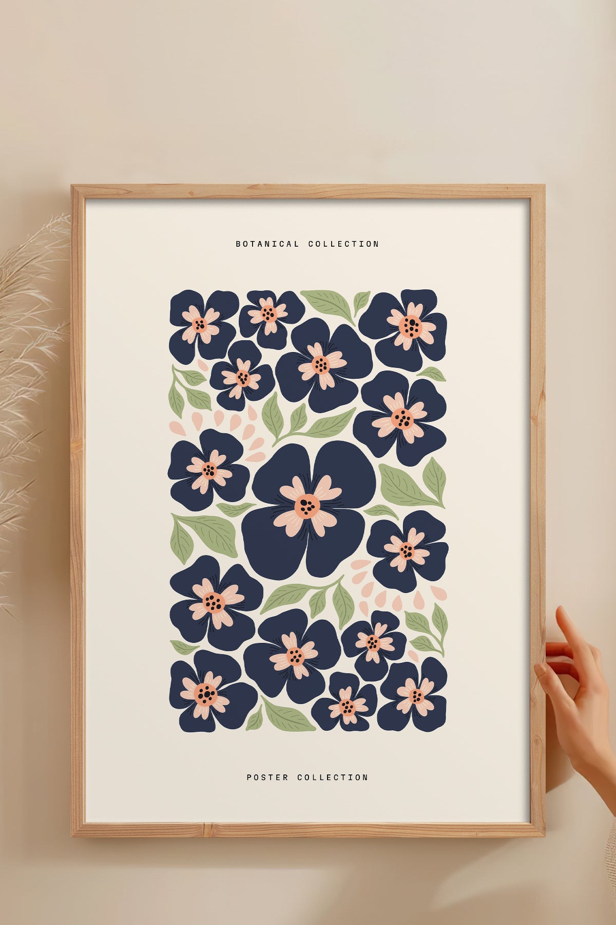 HOMEPACK Ahşap Çerçeveli Tablo Çerçeveli Poster Sanatsal Modern Duvar Dekoru FLOWER-151