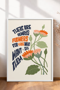 HOMEPACK Ahşap Çerçeveli Tablo Çerçeveli Poster Sanatsal Modern Duvar Dekoru FLOWER-152