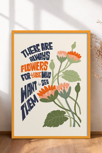 HOMEPACK Ahşap Çerçeveli Tablo Çerçeveli Poster Sanatsal Modern Duvar Dekoru FLOWER-152