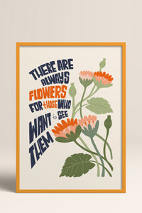 HOMEPACK Ahşap Çerçeveli Tablo Çerçeveli Poster Sanatsal Modern Duvar Dekoru FLOWER-152