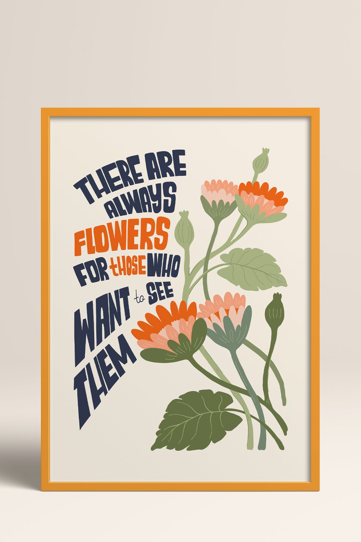 HOMEPACK Ahşap Çerçeveli Tablo Çerçeveli Poster Sanatsal Modern Duvar Dekoru FLOWER-152