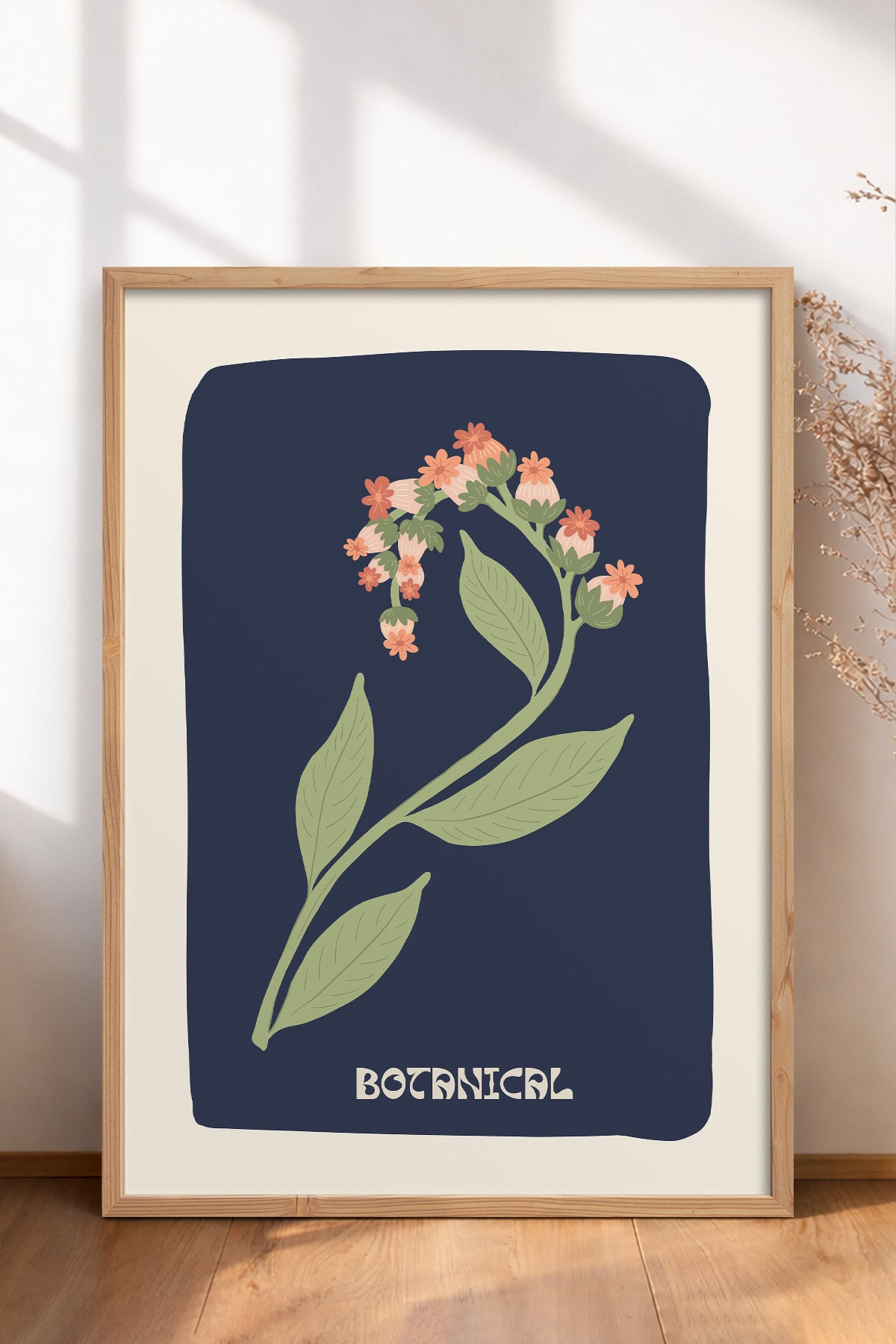HOMEPACK Ahşap Çerçeveli Tablo Çerçeveli Poster Sanatsal Modern Duvar Dekoru FLOWER-154