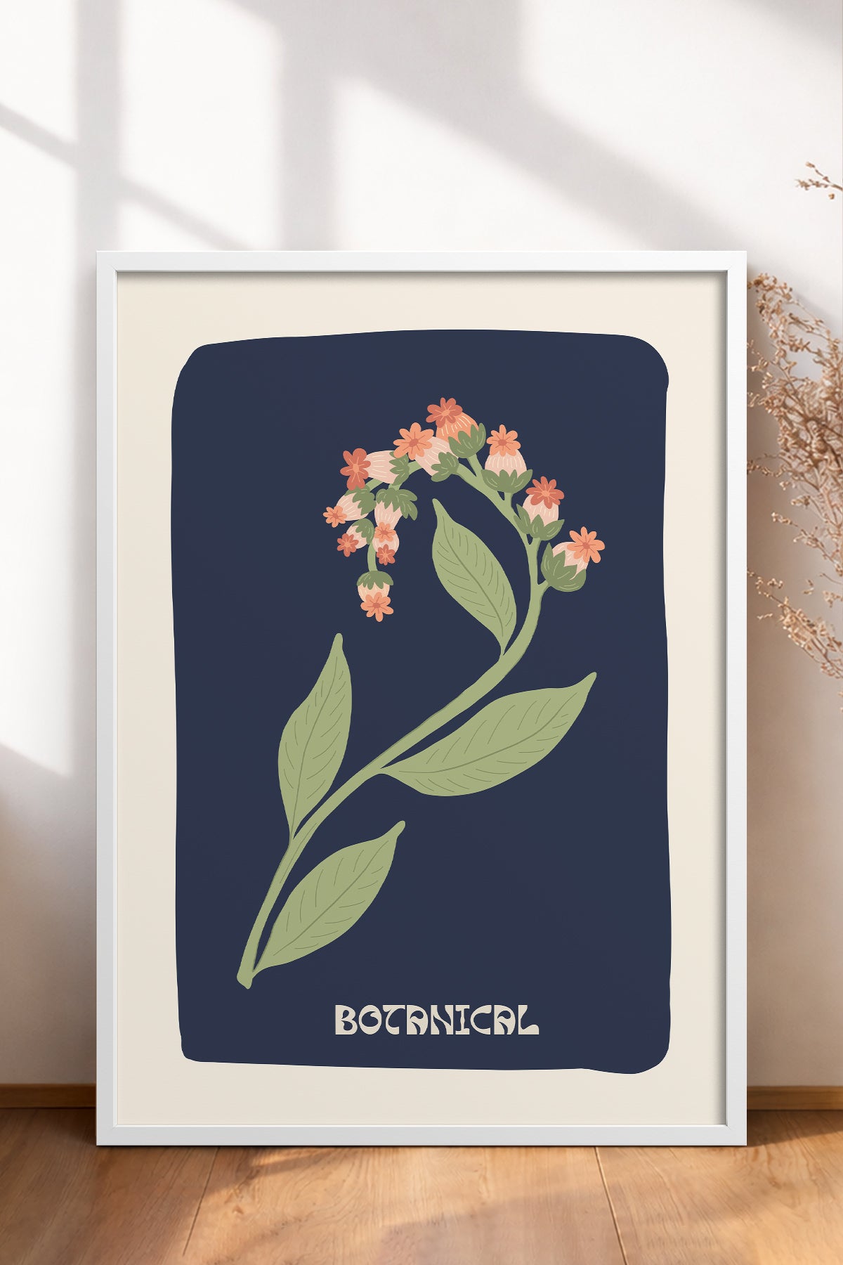 HOMEPACK Ahşap Çerçeveli Tablo Çerçeveli Poster Sanatsal Modern Duvar Dekoru FLOWER-154