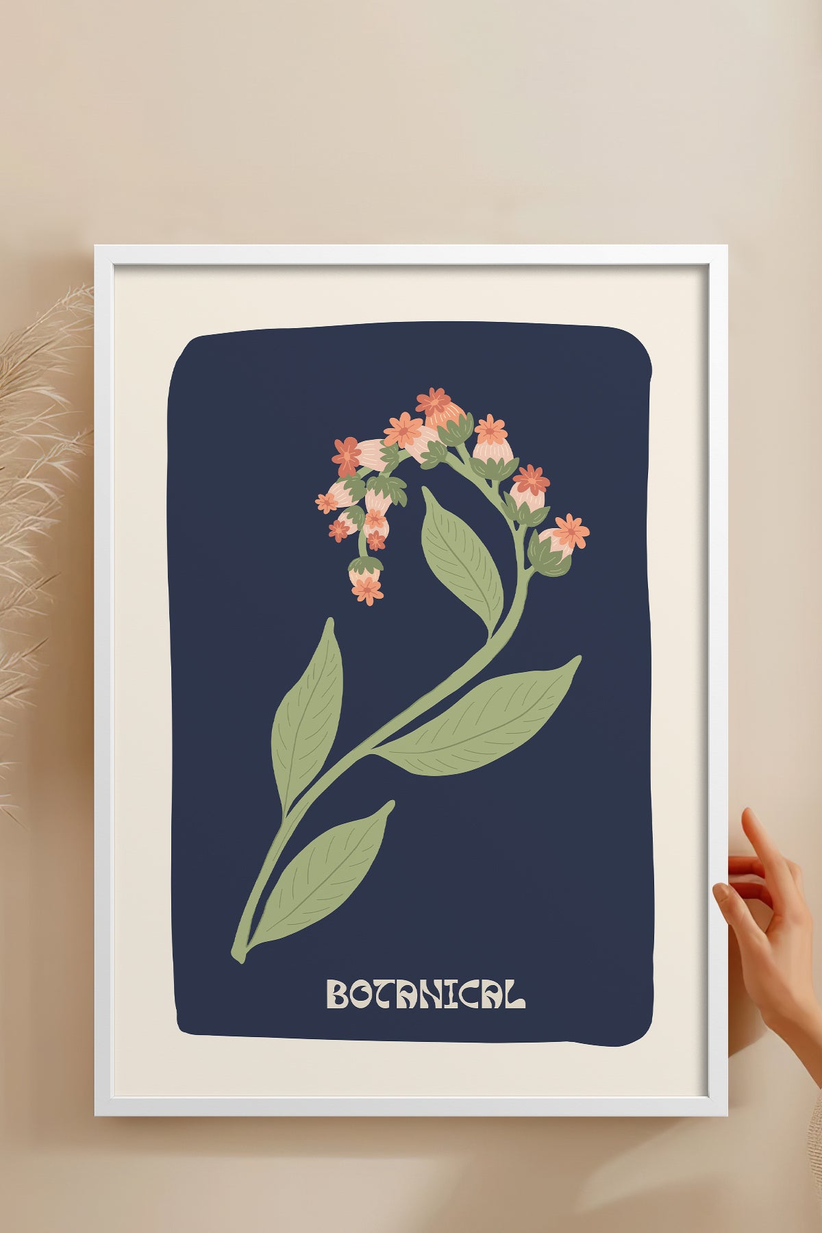HOMEPACK Ahşap Çerçeveli Tablo Çerçeveli Poster Sanatsal Modern Duvar Dekoru FLOWER-154