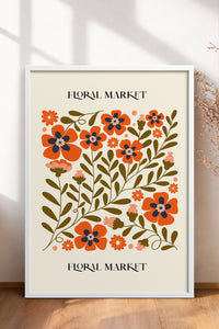 HOMEPACK Ahşap Çerçeveli Tablo Çerçeveli Poster Sanatsal Modern Duvar Dekoru FLOWER-155