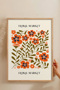 HOMEPACK Ahşap Çerçeveli Tablo Çerçeveli Poster Sanatsal Modern Duvar Dekoru FLOWER-155