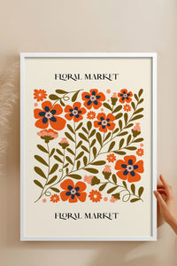 HOMEPACK Ahşap Çerçeveli Tablo Çerçeveli Poster Sanatsal Modern Duvar Dekoru FLOWER-155