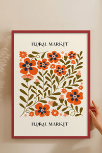 HOMEPACK Ahşap Çerçeveli Tablo Çerçeveli Poster Sanatsal Modern Duvar Dekoru FLOWER-155