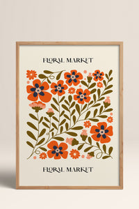 HOMEPACK Ahşap Çerçeveli Tablo Çerçeveli Poster Sanatsal Modern Duvar Dekoru FLOWER-155