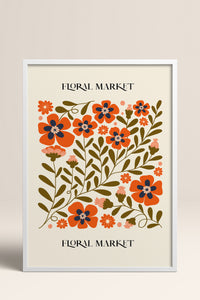 HOMEPACK Ahşap Çerçeveli Tablo Çerçeveli Poster Sanatsal Modern Duvar Dekoru FLOWER-155