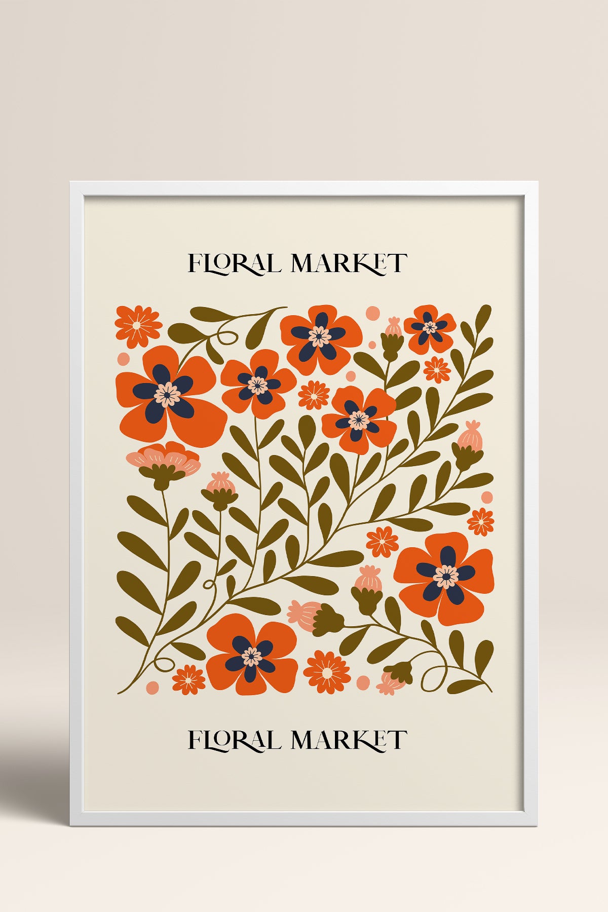 HOMEPACK Ahşap Çerçeveli Tablo Çerçeveli Poster Sanatsal Modern Duvar Dekoru FLOWER-155
