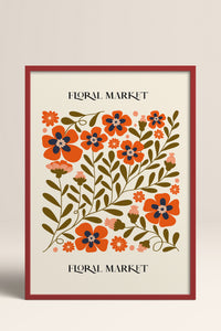HOMEPACK Ahşap Çerçeveli Tablo Çerçeveli Poster Sanatsal Modern Duvar Dekoru FLOWER-155