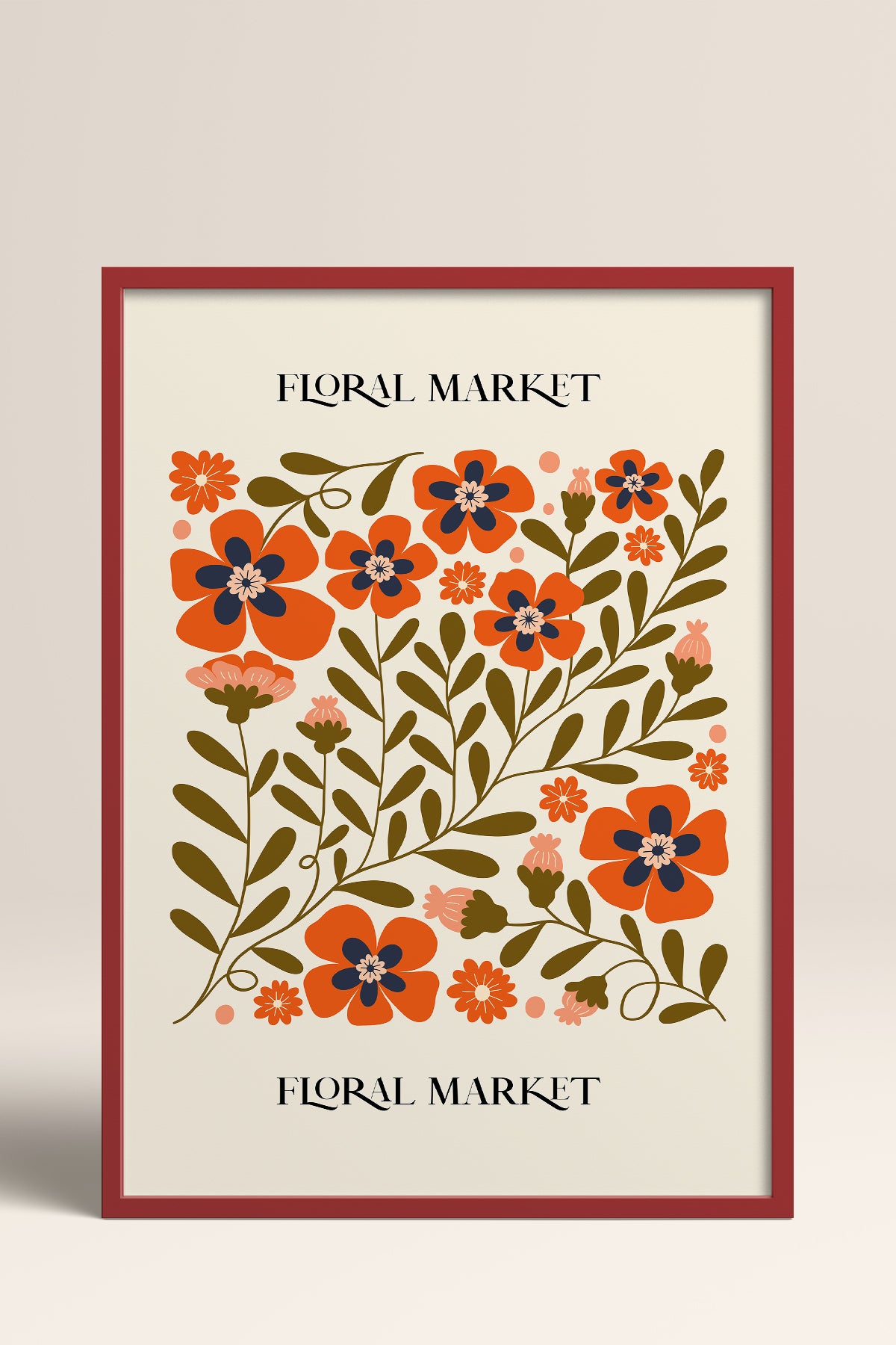 HOMEPACK Ahşap Çerçeveli Tablo Çerçeveli Poster Sanatsal Modern Duvar Dekoru FLOWER-155