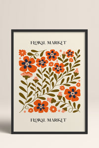 HOMEPACK Ahşap Çerçeveli Tablo Çerçeveli Poster Sanatsal Modern Duvar Dekoru FLOWER-155