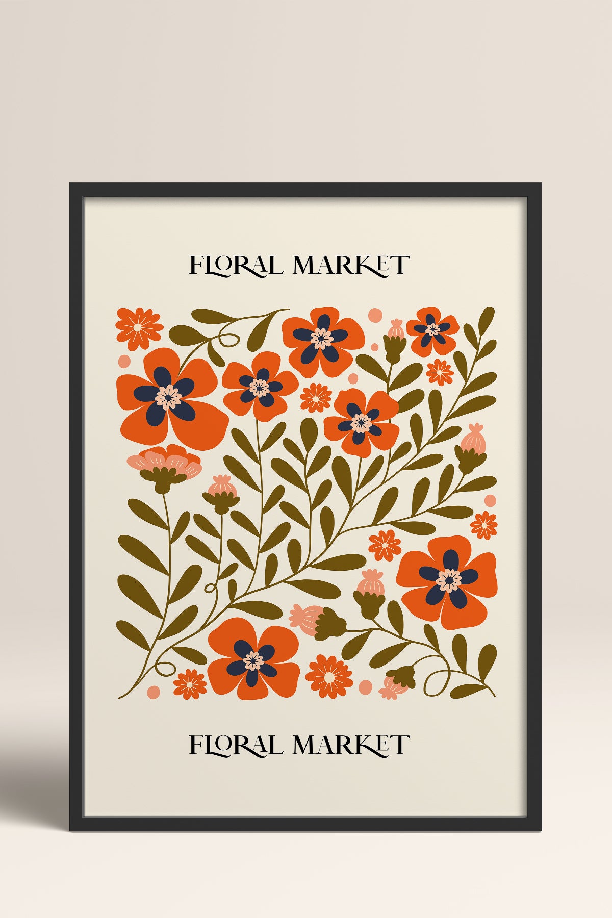 HOMEPACK Ahşap Çerçeveli Tablo Çerçeveli Poster Sanatsal Modern Duvar Dekoru FLOWER-155
