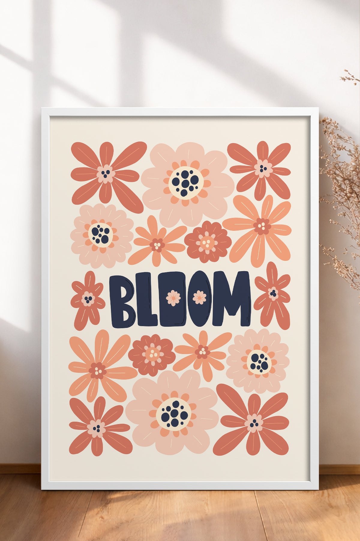 HOMEPACK Ahşap Çerçeveli Tablo Çerçeveli Poster Sanatsal Modern Duvar Dekoru FLOWER-159