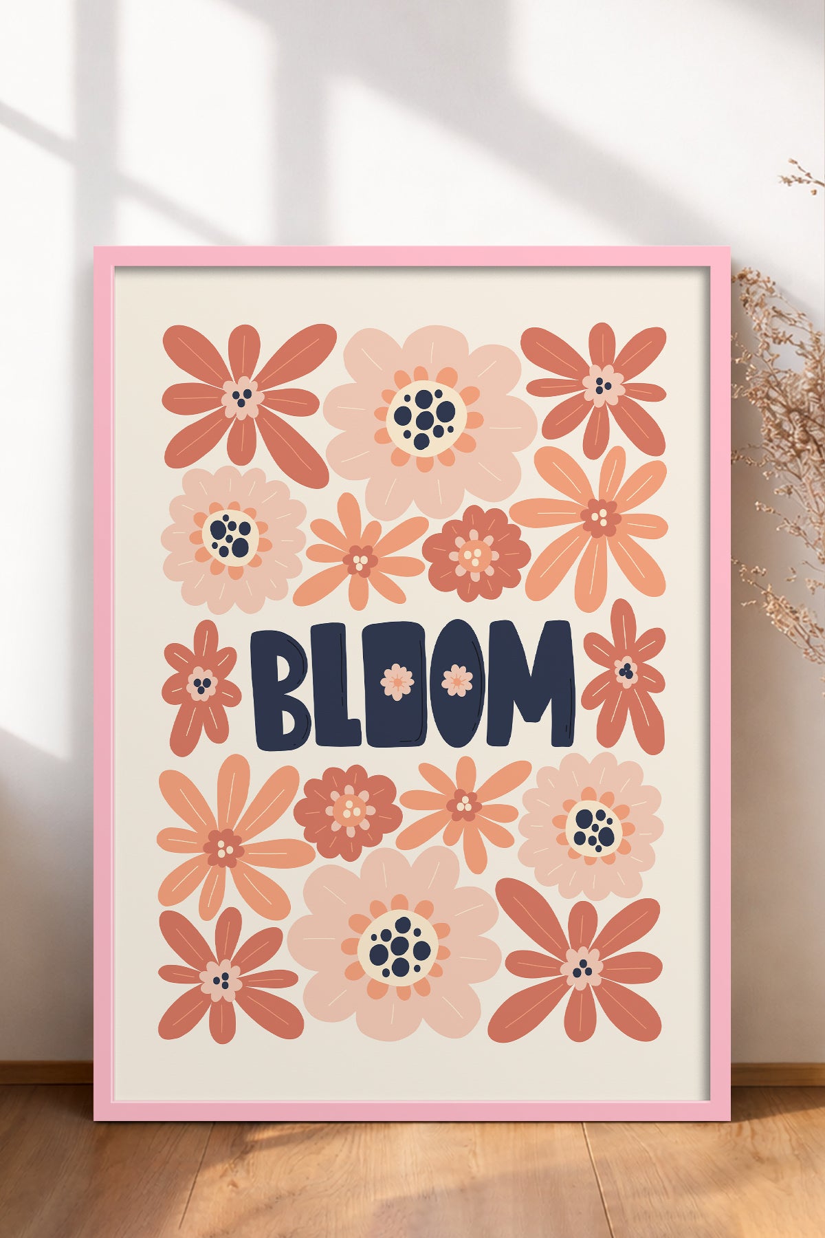 HOMEPACK Ahşap Çerçeveli Tablo Çerçeveli Poster Sanatsal Modern Duvar Dekoru FLOWER-159