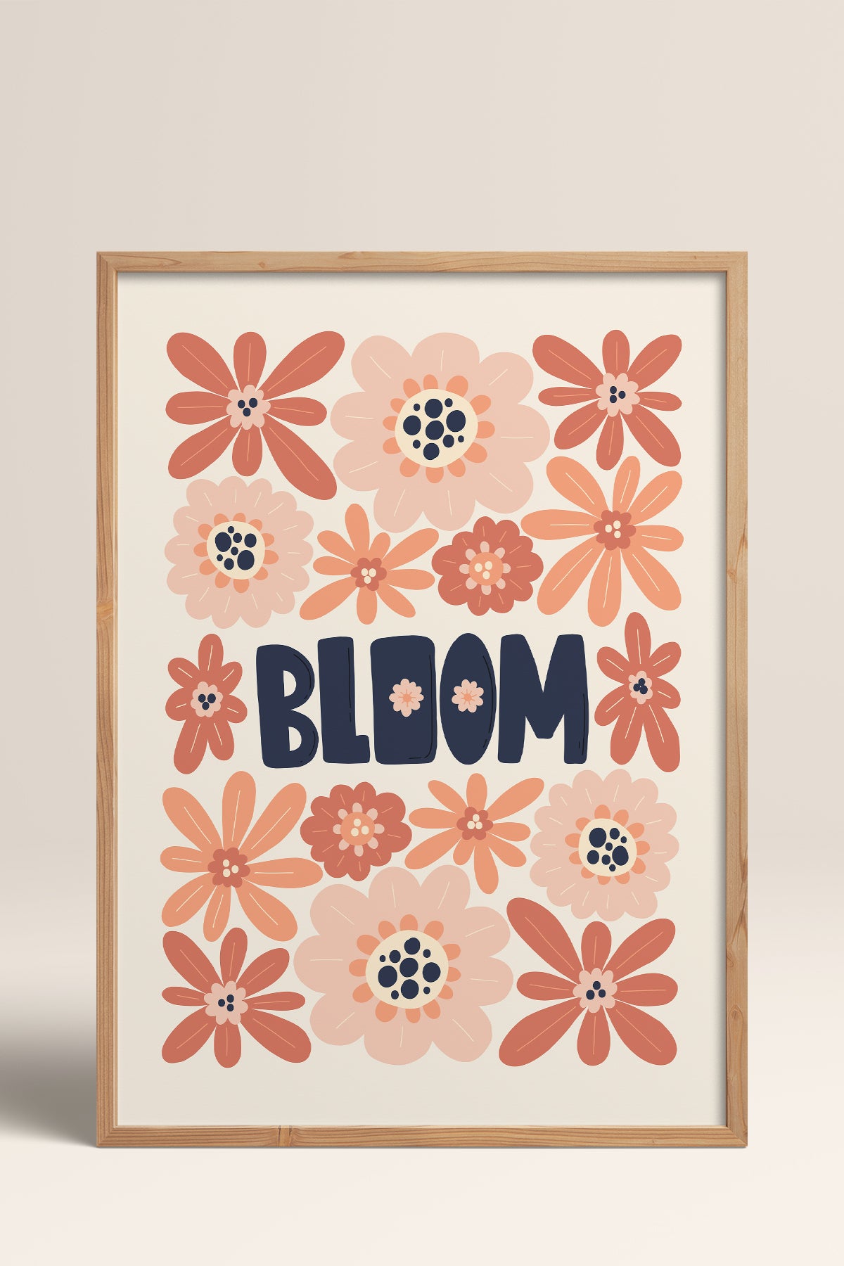 HOMEPACK Ahşap Çerçeveli Tablo Çerçeveli Poster Sanatsal Modern Duvar Dekoru FLOWER-159