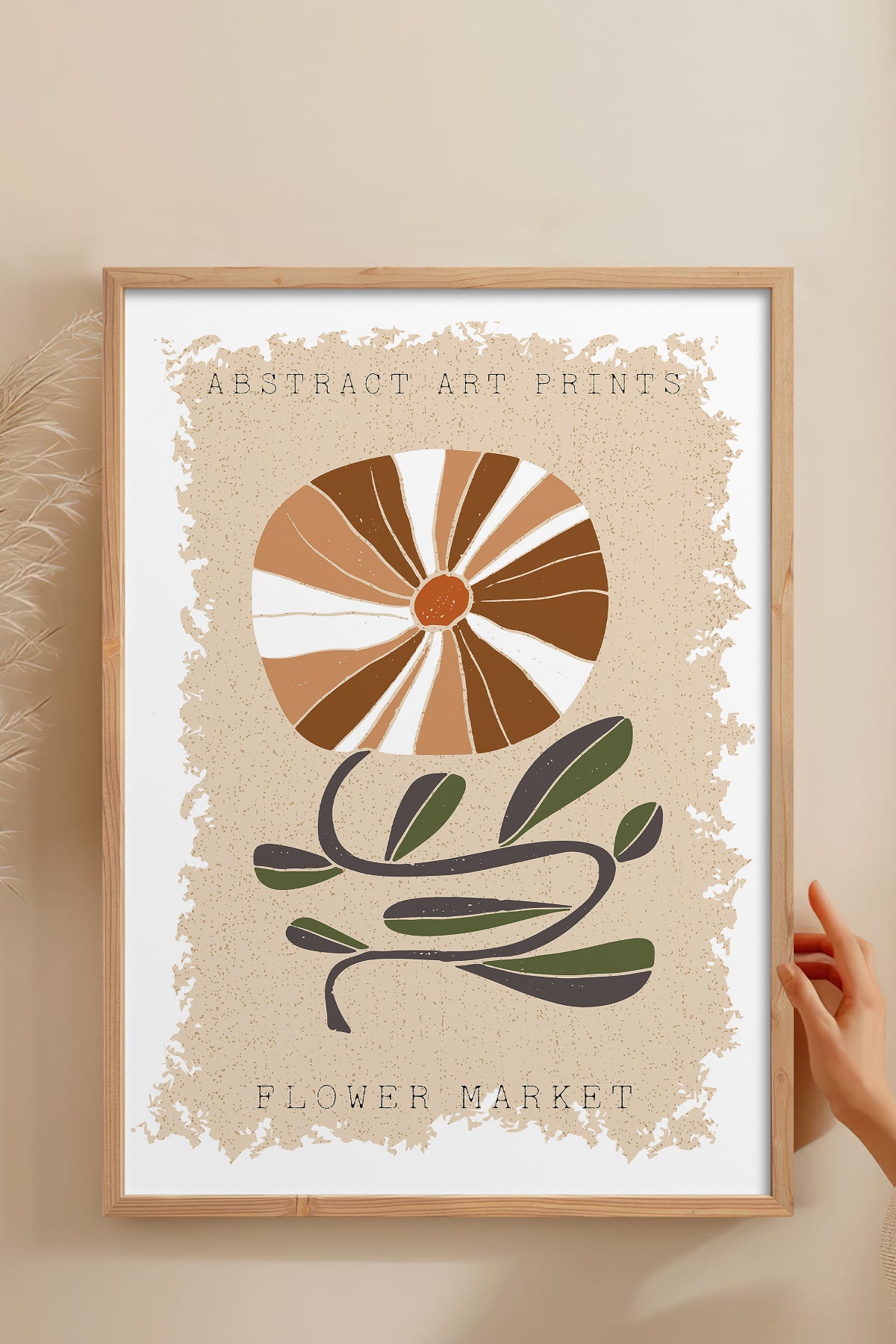 HOMEPACK Ahşap Çerçeveli Tablo Çerçeveli Poster Sanatsal Modern Duvar Dekoru FLOWER-16