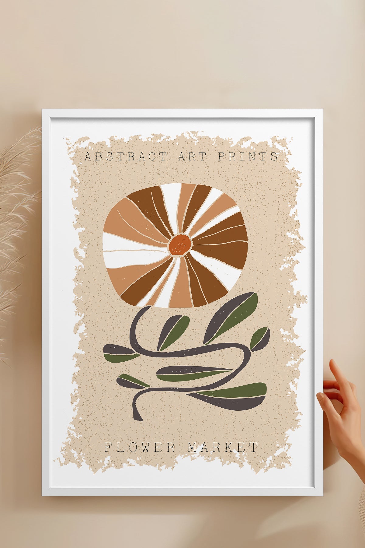 HOMEPACK Ahşap Çerçeveli Tablo Çerçeveli Poster Sanatsal Modern Duvar Dekoru FLOWER-16
