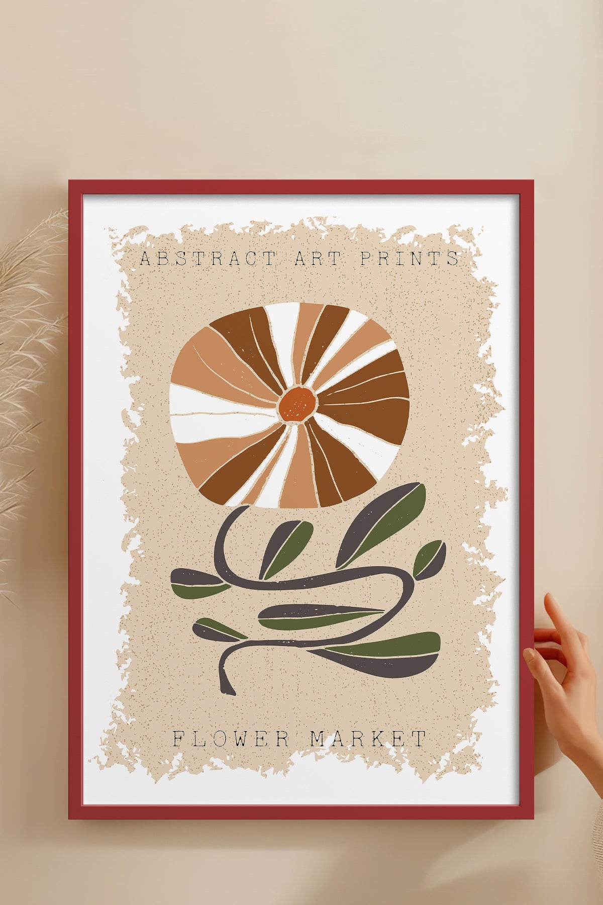HOMEPACK Ahşap Çerçeveli Tablo Çerçeveli Poster Sanatsal Modern Duvar Dekoru FLOWER-16