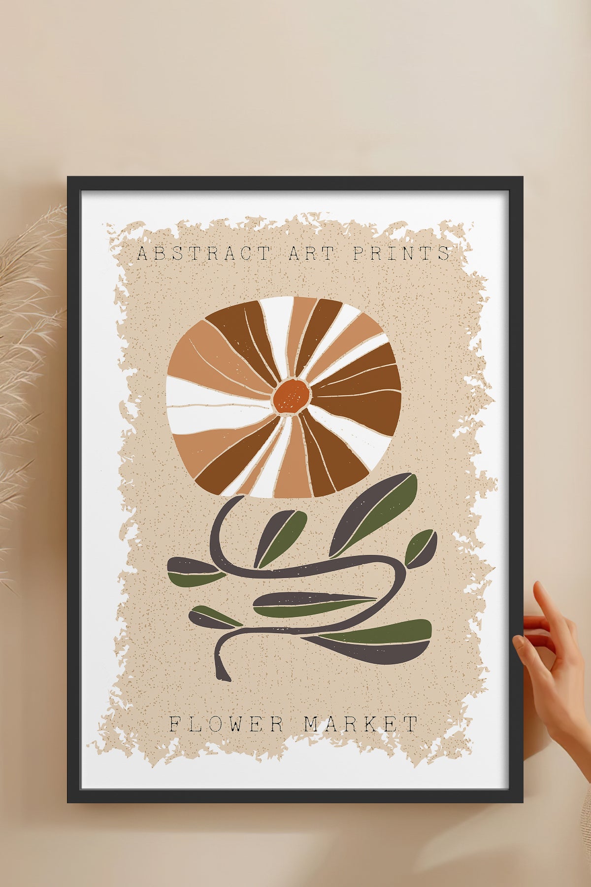 HOMEPACK Ahşap Çerçeveli Tablo Çerçeveli Poster Sanatsal Modern Duvar Dekoru FLOWER-16