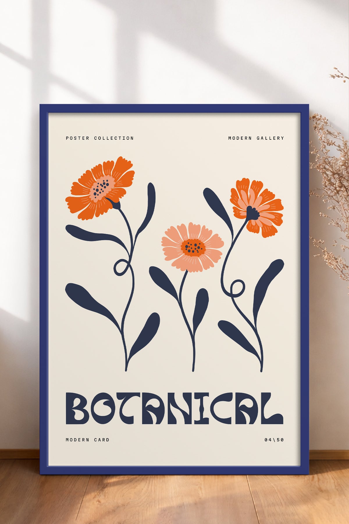 HOMEPACK Ahşap Çerçeveli Tablo Çerçeveli Poster Sanatsal Modern Duvar Dekoru FLOWER-160