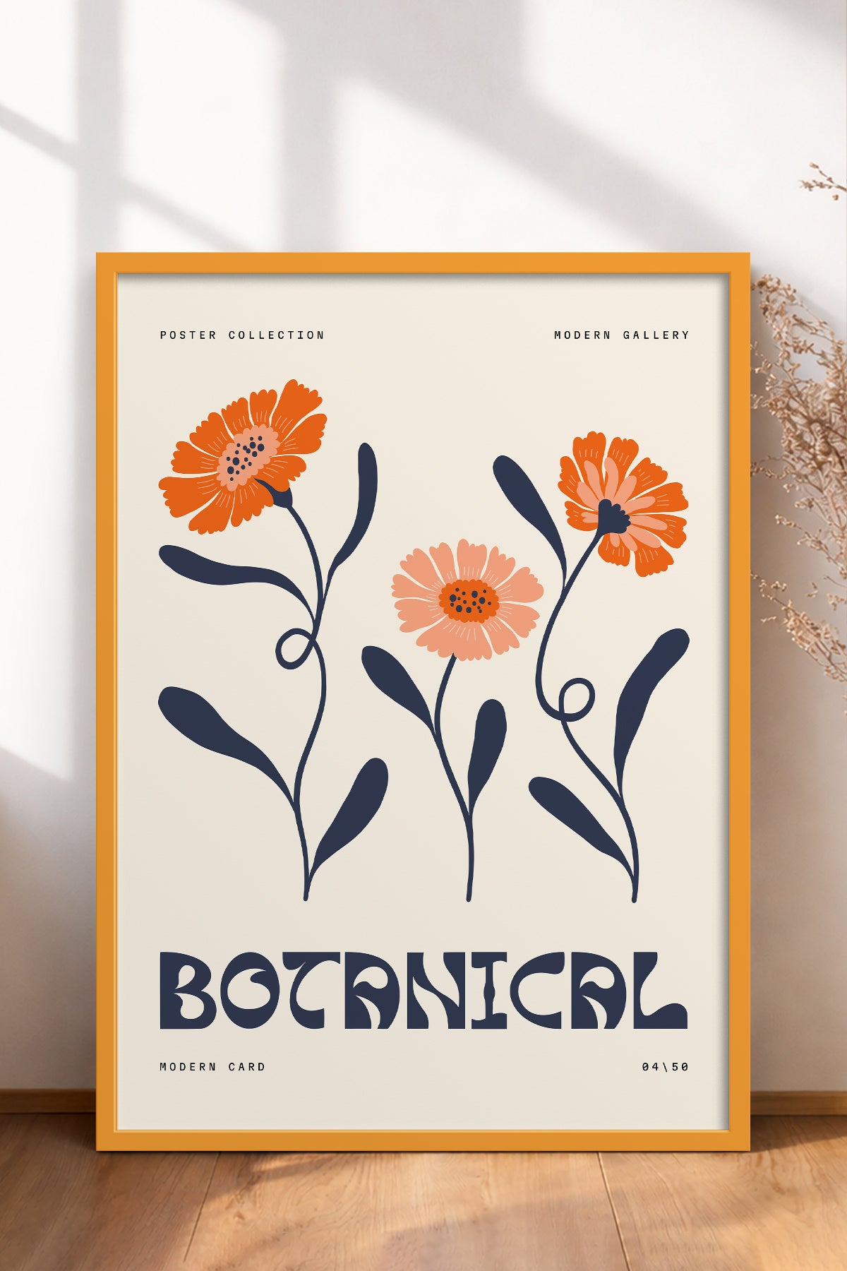 HOMEPACK Ahşap Çerçeveli Tablo Çerçeveli Poster Sanatsal Modern Duvar Dekoru FLOWER-160