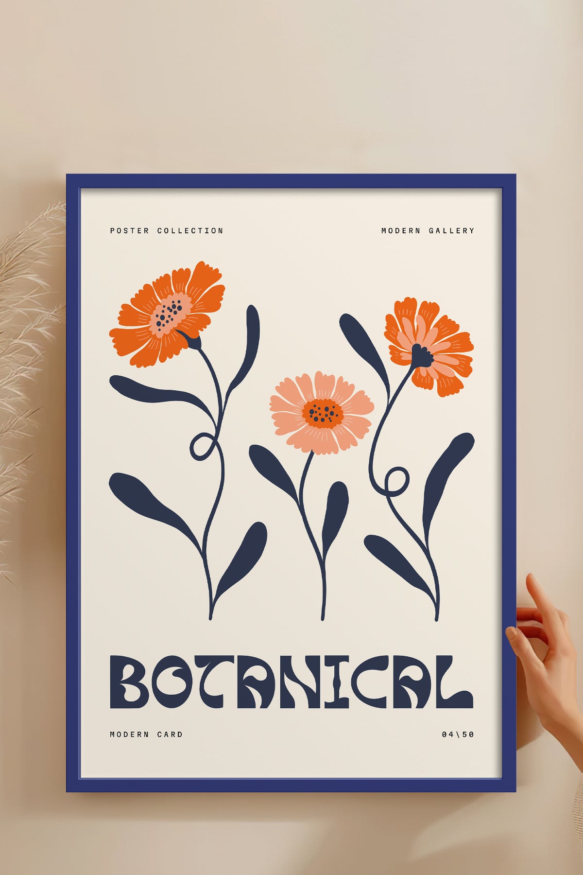 HOMEPACK Ahşap Çerçeveli Tablo Çerçeveli Poster Sanatsal Modern Duvar Dekoru FLOWER-160