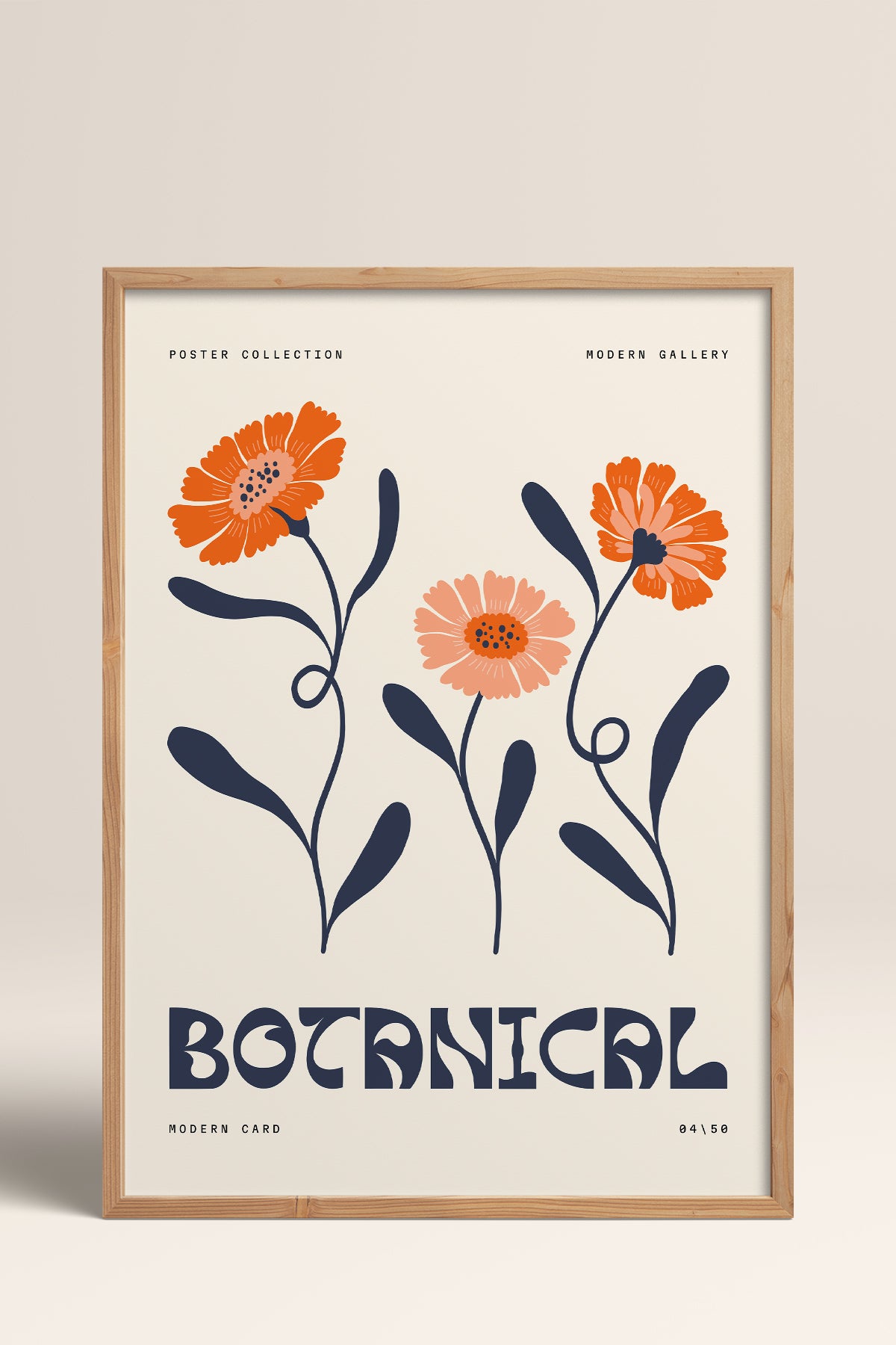 HOMEPACK Ahşap Çerçeveli Tablo Çerçeveli Poster Sanatsal Modern Duvar Dekoru FLOWER-160